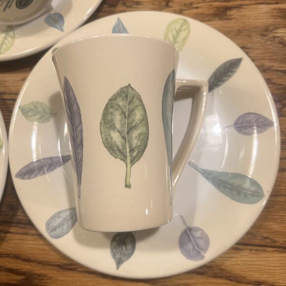 6 PIECE SET Portmeirion Seasons Leaves - 3 Plates 3 Mugs By Susan Williams-Ellis - Picture 3 of 14